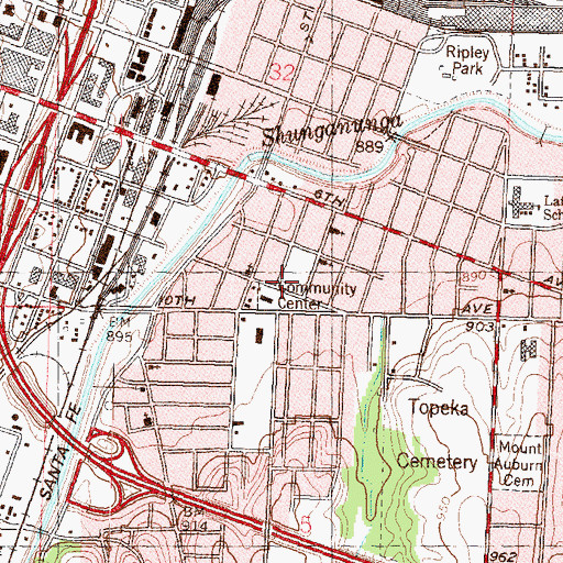 Topographic Map of East Junior High School (historical), KS