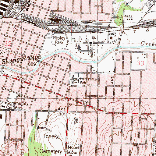 Topographic Map of Scott Computer Technology Magnet School, KS