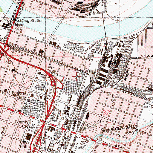 Topographic Map of Keyway Park, KS