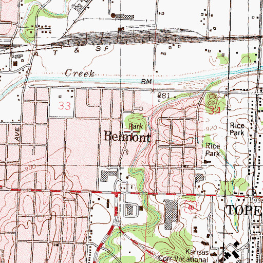 Topographic Map of Eastborough Park, KS