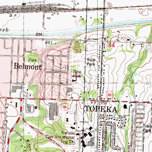 Topographic Map of Rice Park, KS