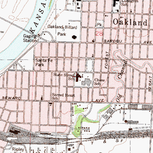 Topographic Map of State Street Elementary School, KS