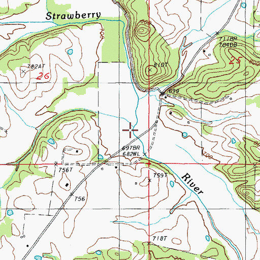 Topographic Map of Cochran Branch, AR