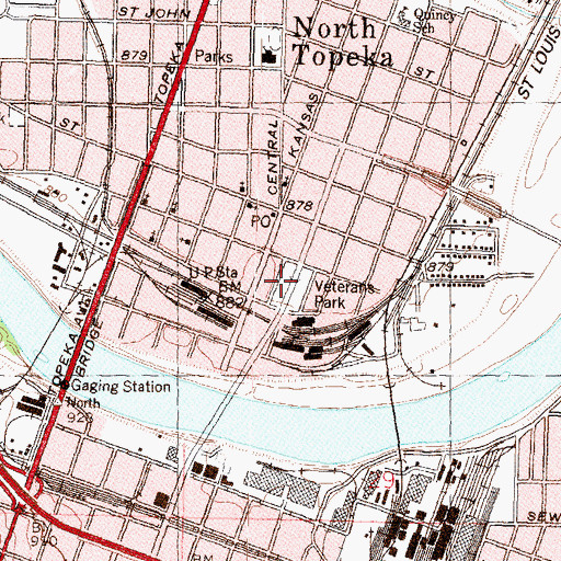 Topographic Map of Veterans Park, KS