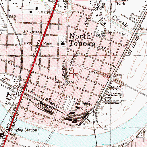 Topographic Map of New Quincy School, KS