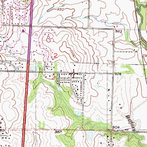 Topographic Map of Union School (historical), KS