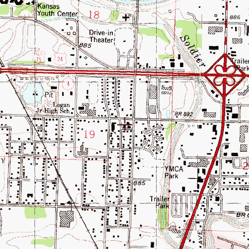 Topographic Map of Seaman Unified School District Office, KS