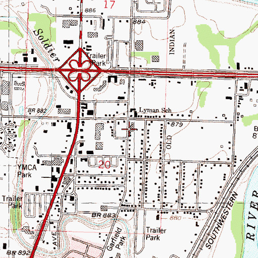 Topographic Map of Lyman Learning Center School, KS