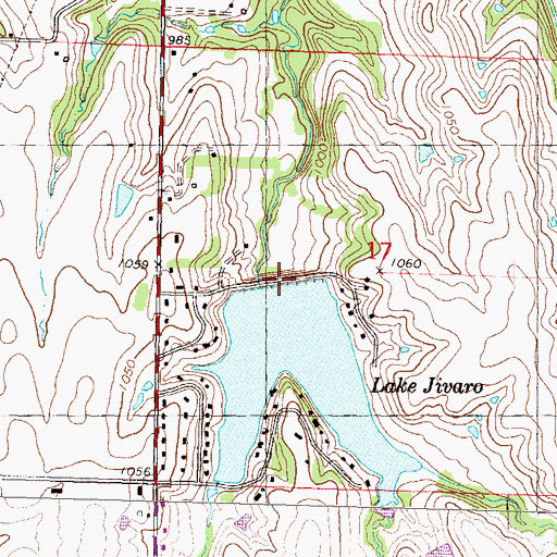 Topographic Map of Lake Jivaro, KS