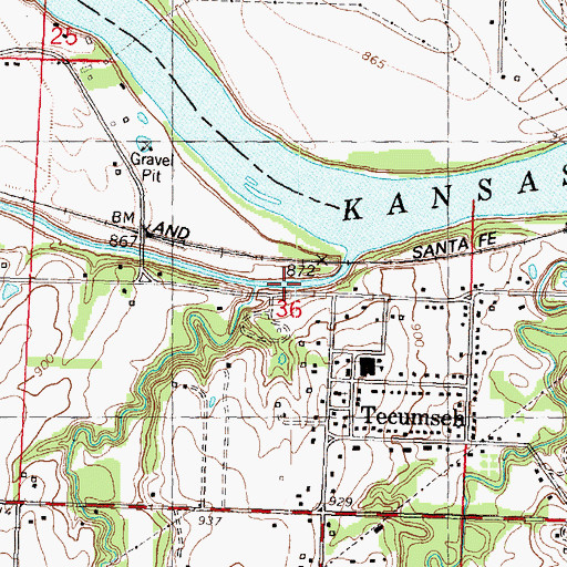 Topographic Map of Stinson Creek, KS