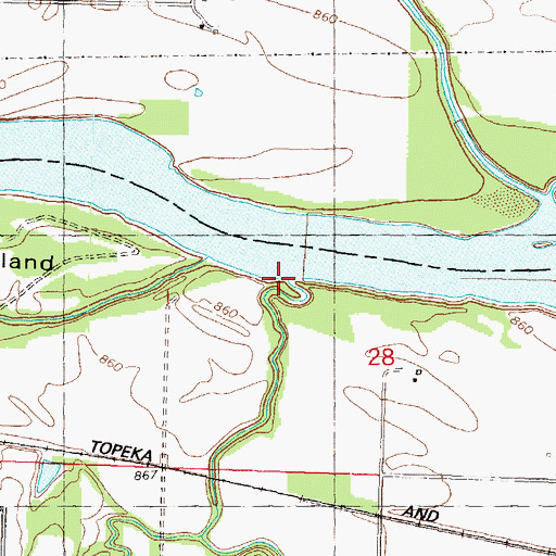 Topographic Map of Whetstone Creek, KS