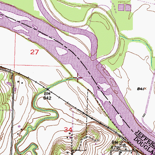 Topographic Map of Coon Creek, KS