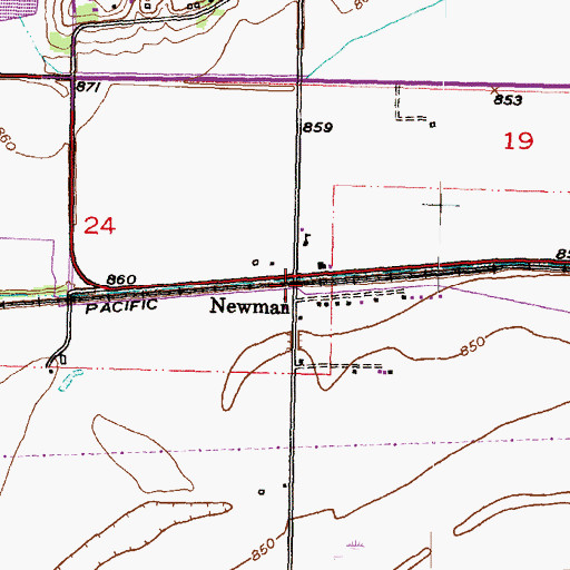 Topographic Map of Newman, KS