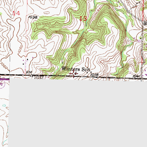 Topographic Map of Winters School (historical), KS