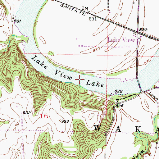 Topographic Map of Lake View Lake, KS