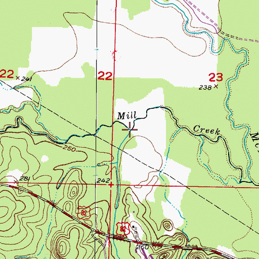 Topographic Map of Coe Creek, AR
