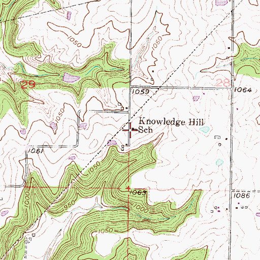 Topographic Map of Knowledge Hill School, KS