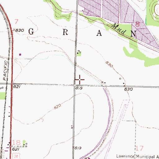Topographic Map of Township of Grant, KS