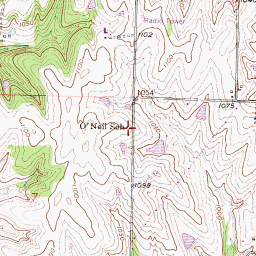 Topographic Map of O'Neil School, KS