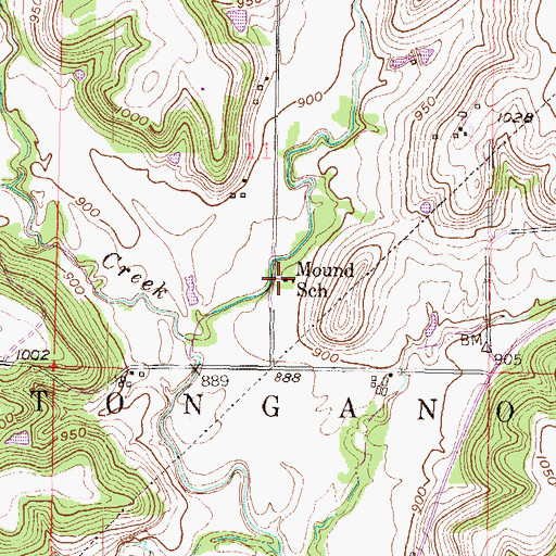 Topographic Map of Mound School, KS