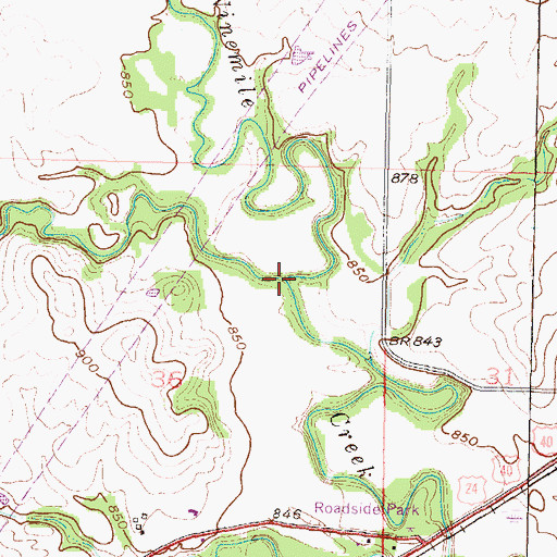 Topographic Map of Pony Creek, KS