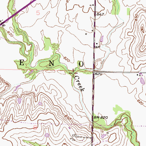 Topographic Map of Cow Creek, KS