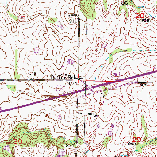 Topographic Map of Daffer School (historical), KS