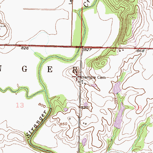 Topographic Map of Impel Cemetery, KS