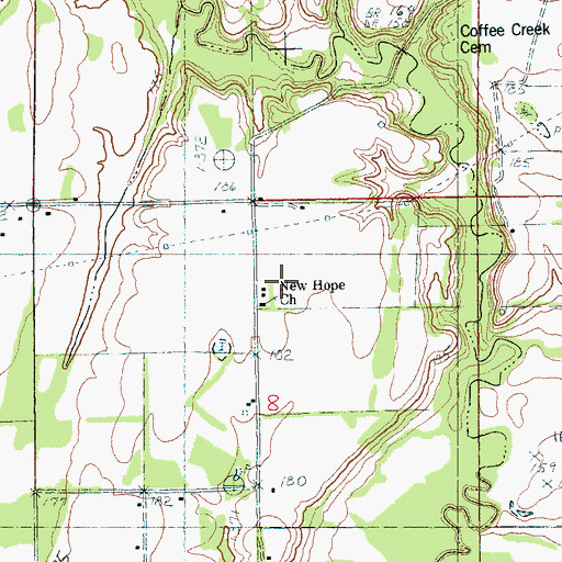 Topographic Map of Coffee Creek School, AR