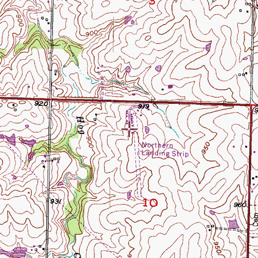 Topographic Map of Hoelting Airport, KS