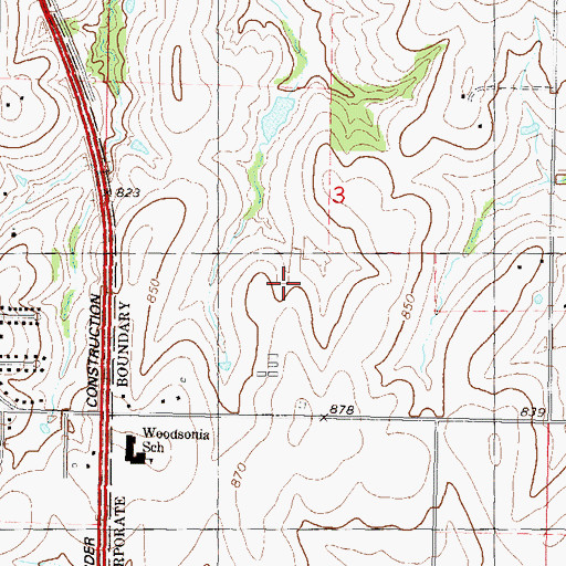 Topographic Map of Kansas City Suburban Airpark (historical), KS