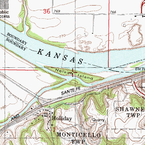 Topographic Map of Nelson Island, KS