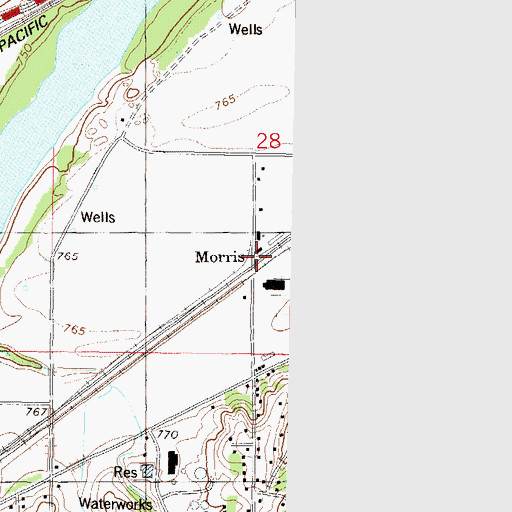 Topographic Map of Morris, KS
