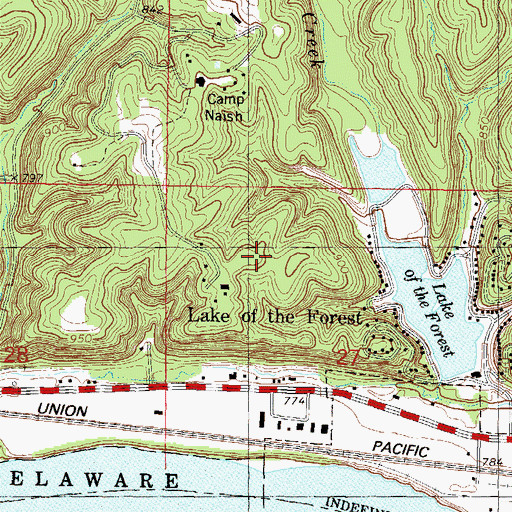 Topographic Map of Camp Naish, KS
