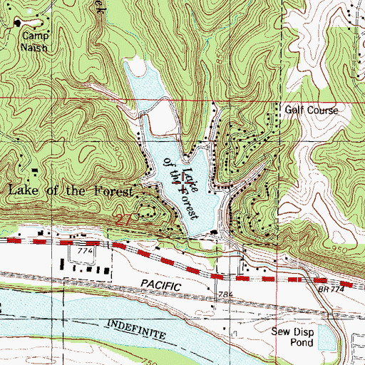 Topographic Map of Lake of the Forest, KS