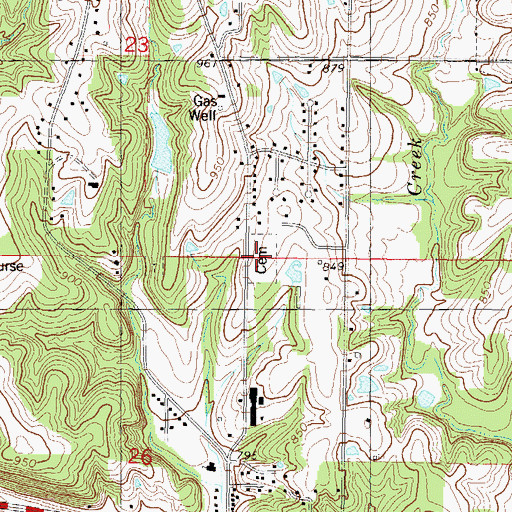 Topographic Map of Edwardsville Cemetery, KS