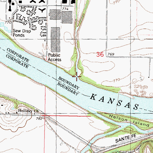 Topographic Map of Betts Creek, KS