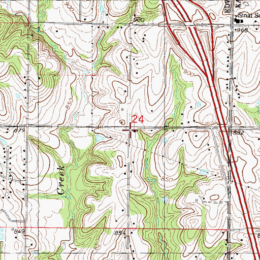 Topographic Map of Gethsemane Church, KS