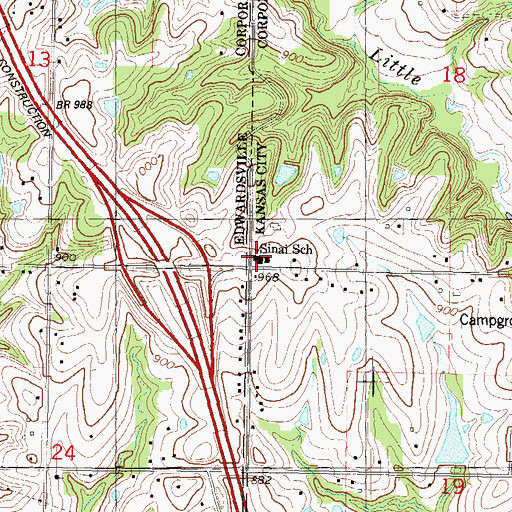 Topographic Map of Sinai Elementary School, KS