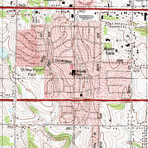 Topographic Map of Stony Point North Elementary School, KS