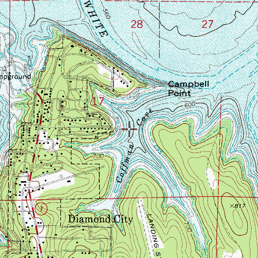 Topographic Map of Coffman Cove, AR