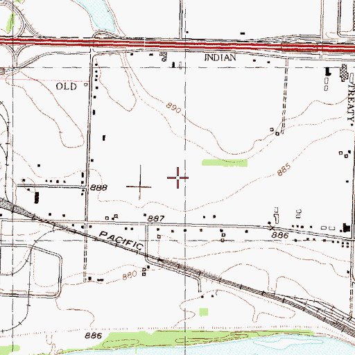 Topographic Map of West School, KS