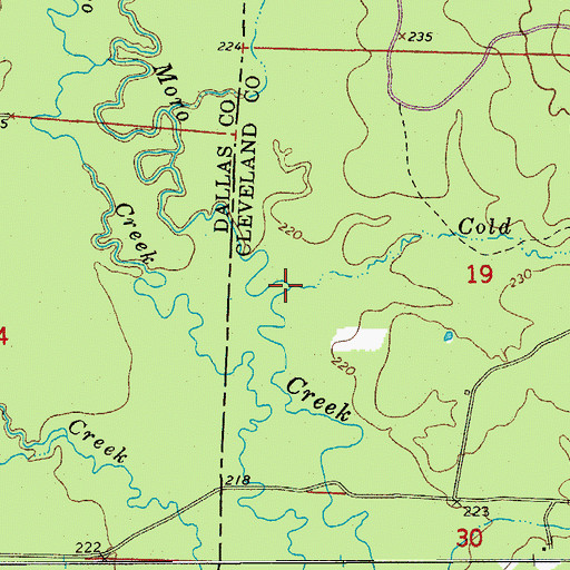 Topographic Map of Cold Branch, AR