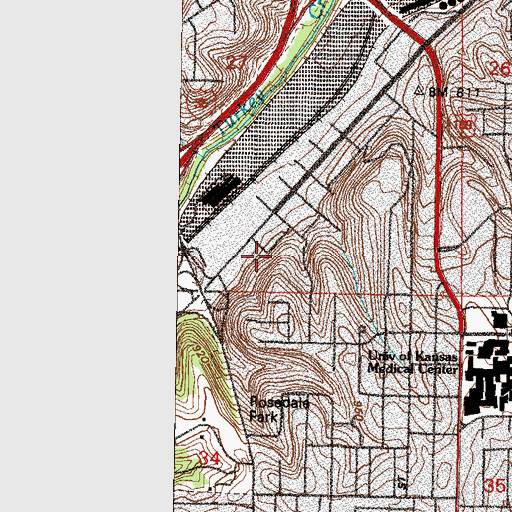 Topographic Map of Attucks School (historical), KS