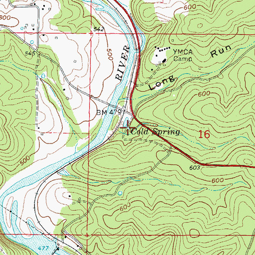 Topographic Map of Cold Spring, AR