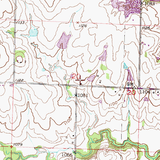 Topographic Map of Twinville School, KS