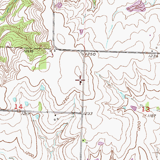 Topographic Map of Highland School, KS