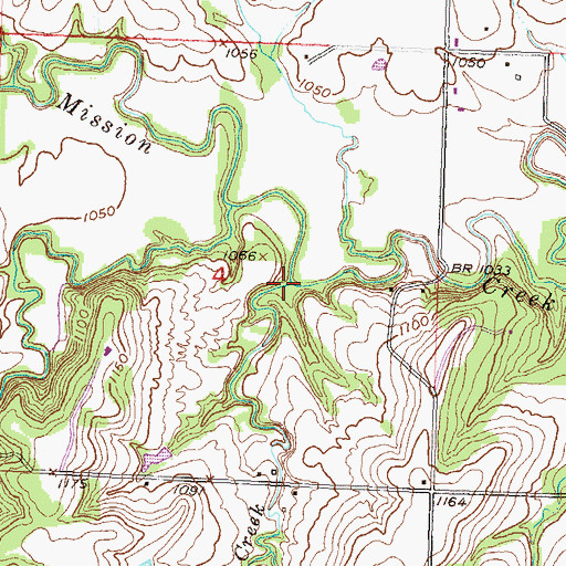 Topographic Map of Lomis Creek, KS