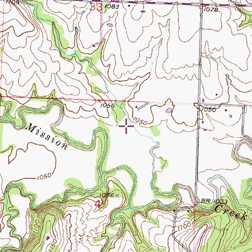 Topographic Map of Gladden Ravine, KS