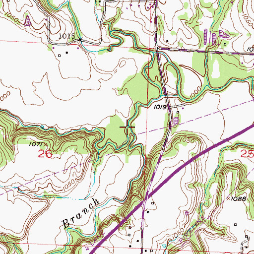 Topographic Map of South Branch Wakarusa River, KS